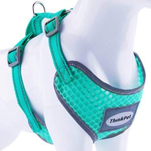 ThinkPet Reflective Breathable Soft Air Mesh No Pull Puppy Choke Free Over Head Vest Ventilation Harness for Puppy Small Medium Dogs and Cats Neon Green Neck 10-18 in/Chest 15-23 in