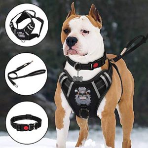 TIANYAO Big Dog Harness No-Pull Dog Vest Set Reflective Adjustable Oxford Material Pet Harness for Large Dogs with Leash and Collar Walking Training and Hiking